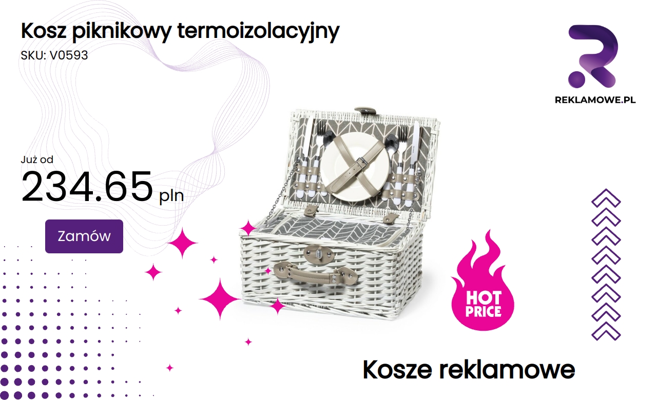 Termoizolacyjny kosz piknikowy na żywność i napoje