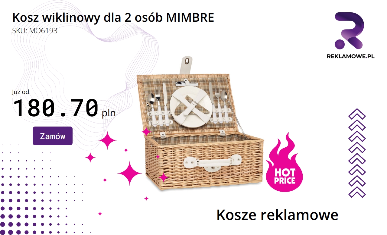 Kosz wiklinowy MIMBRE dla dwóch osób