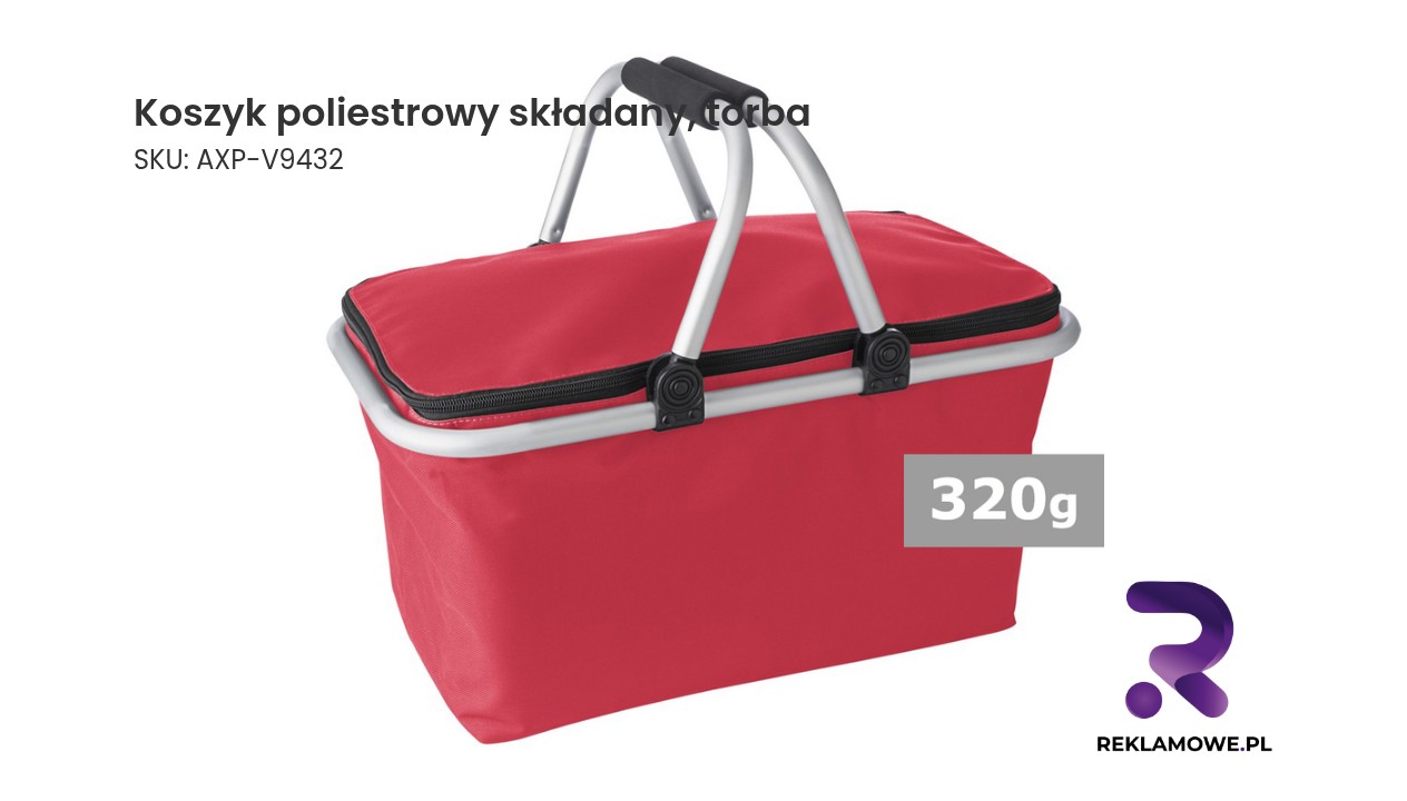Składany koszyk poliestrowy, wygodna torba na zakupy