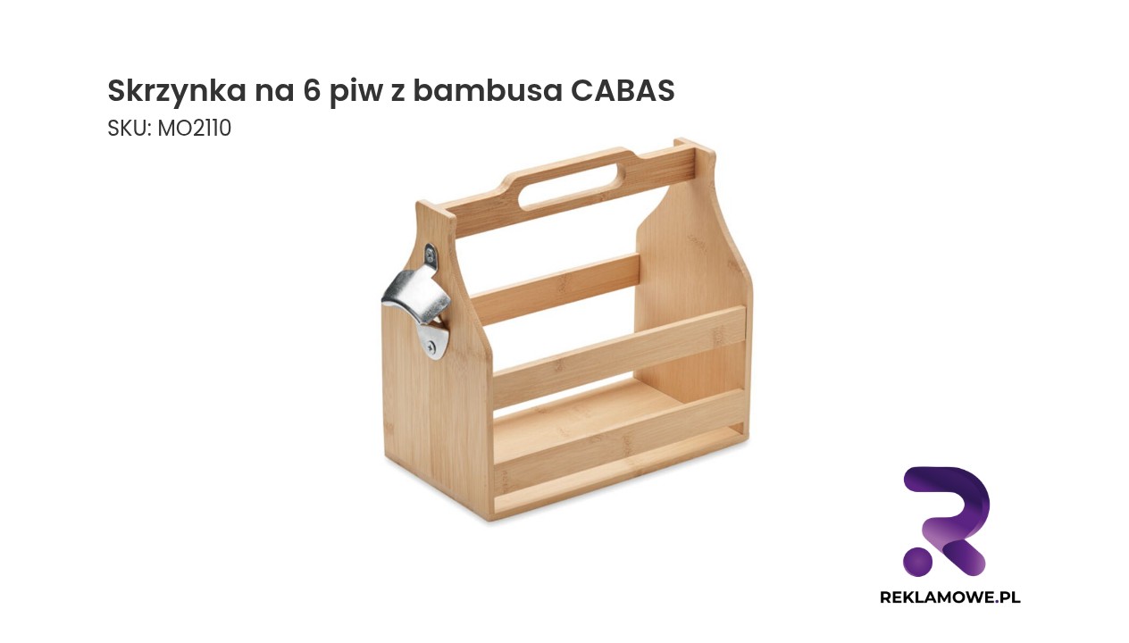 Skrzynka na 6 piw z bambusa CABAS Bambusowa skrzynka na 6 butelek piwa CABAS